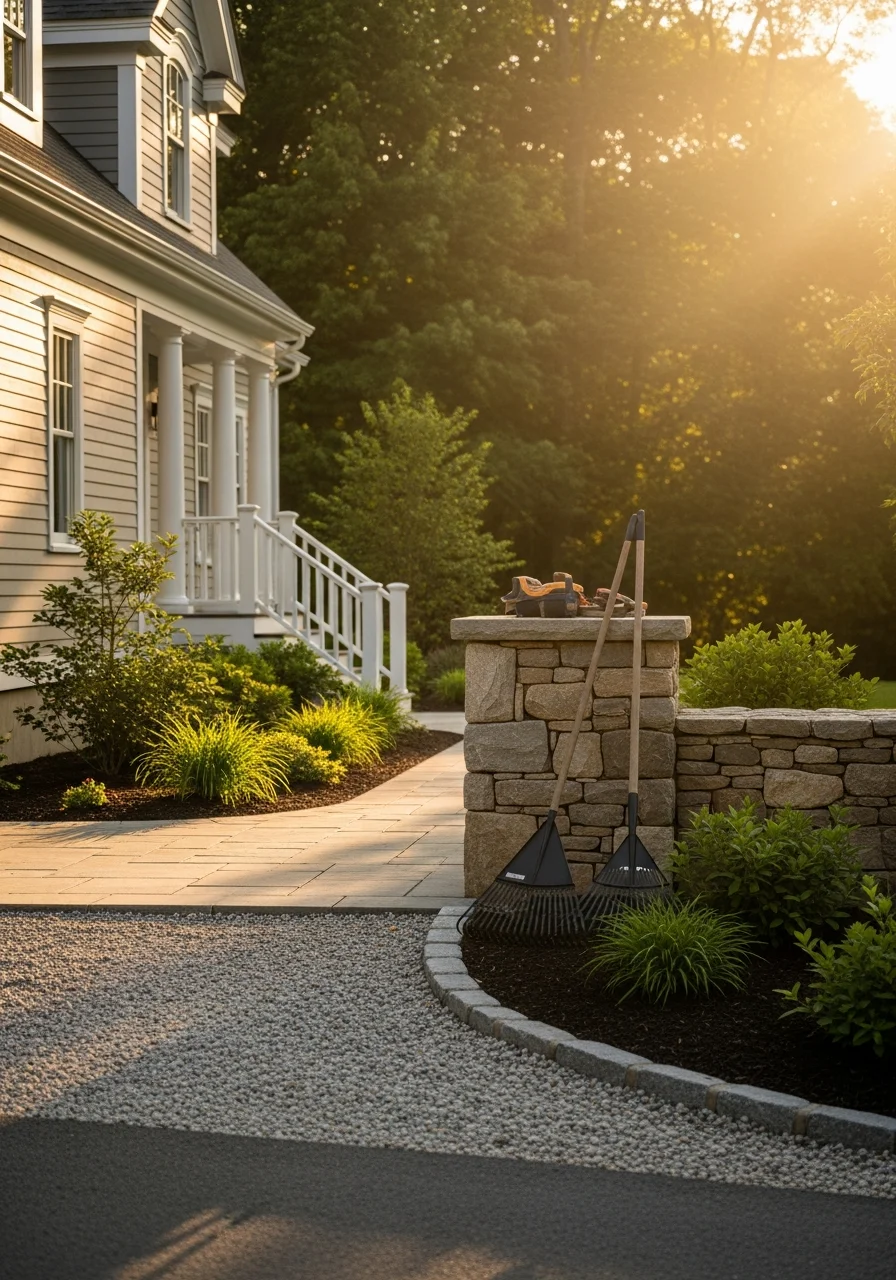 Detailed view of professional exterior work on a North Andover estate home.